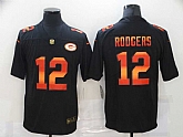 Nike Packers 12 Aaron Rodgers Black Colorful Fashion Limited Jersey,baseball caps,new era cap wholesale,wholesale hats